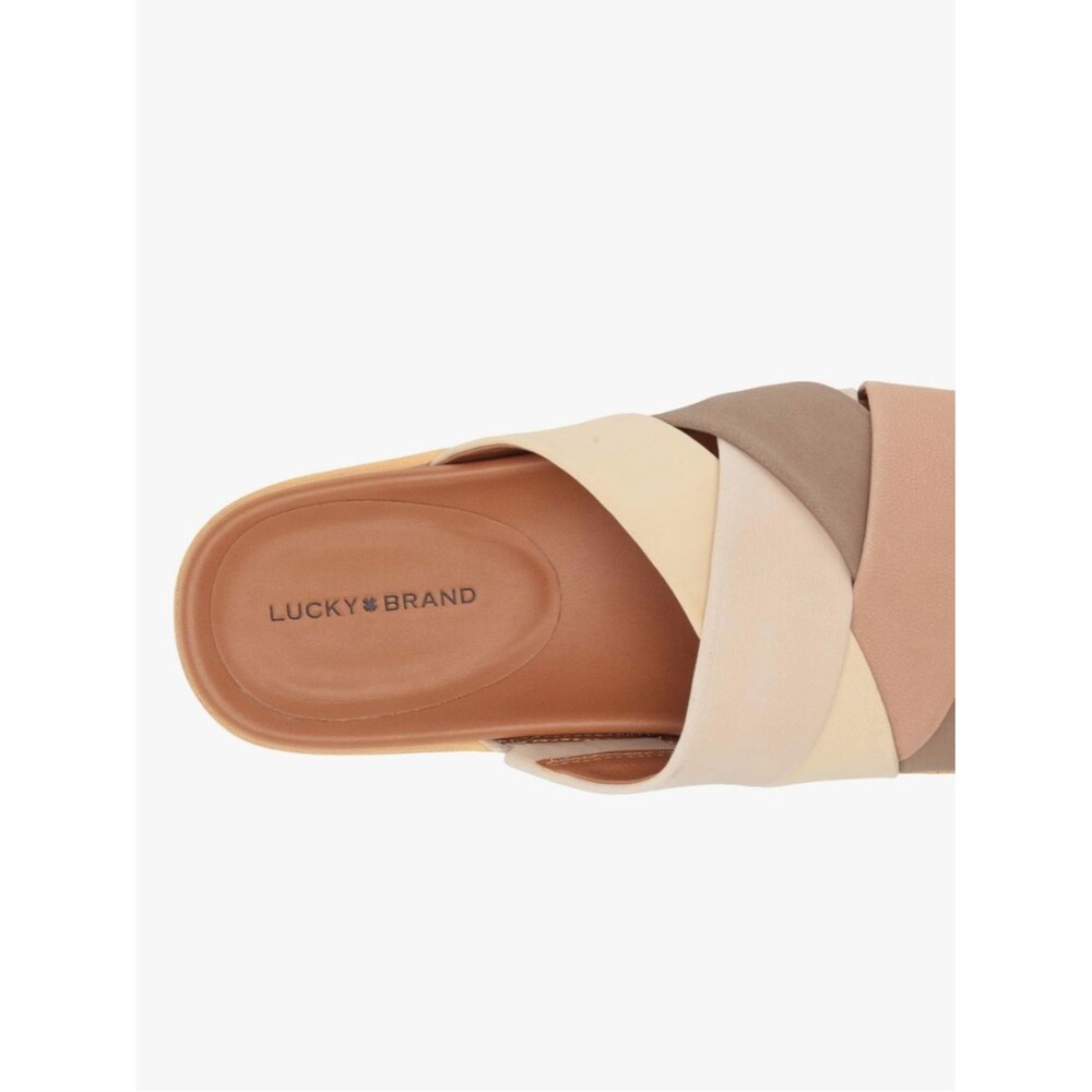 Lucky Brand Dikona Woven Leather Platform Sandals • Boho Wedge Slides • Size 8 - Picture 11 of 11